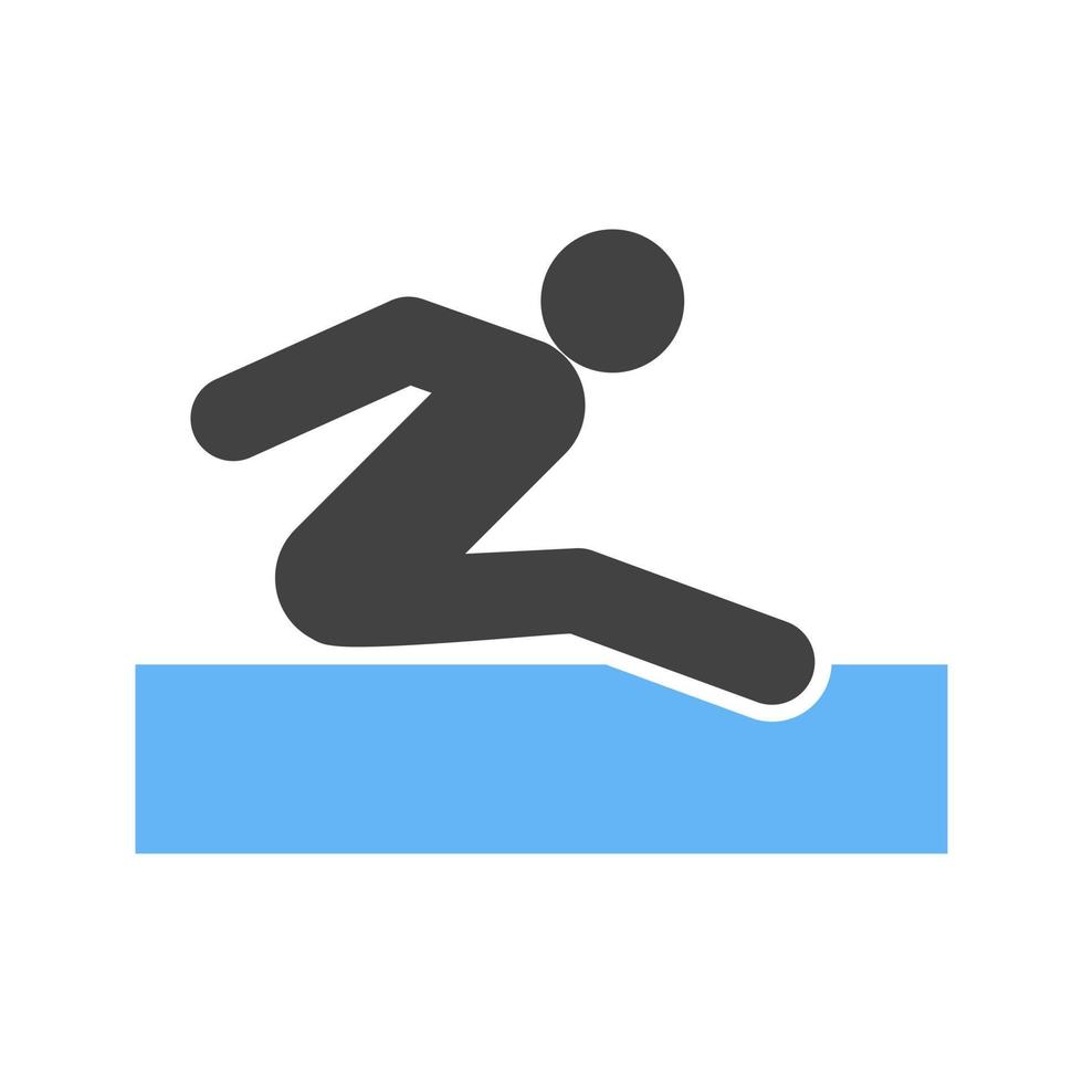 Long Jump Glyph Blue and Black Icon vector
