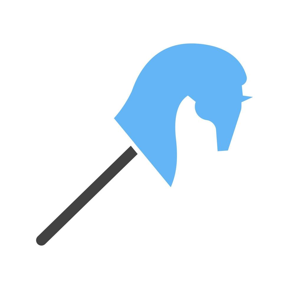 cabeza de caballo glifo icono azul y negro vector
