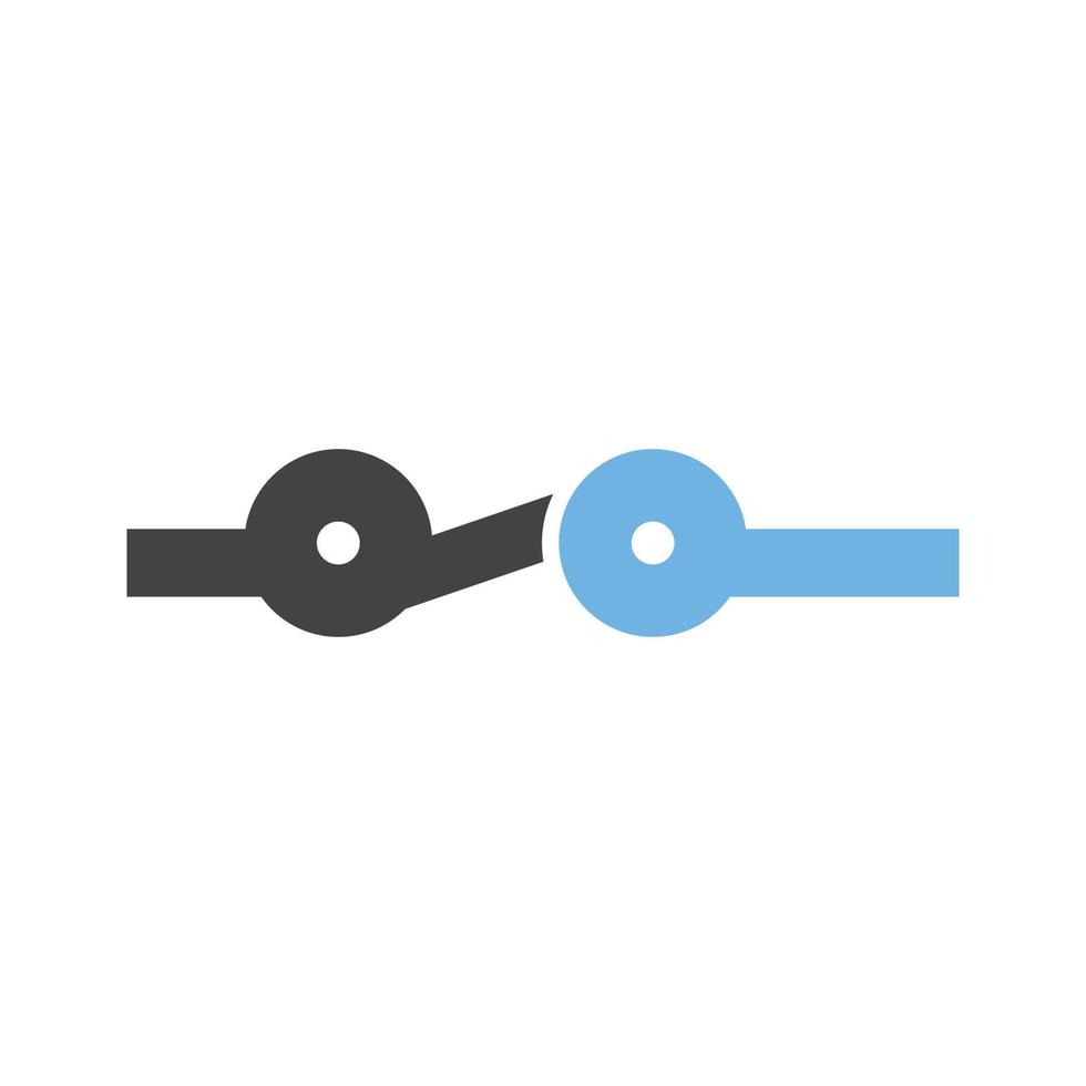 Switch Closed Glyph Blue and Black Icon vector