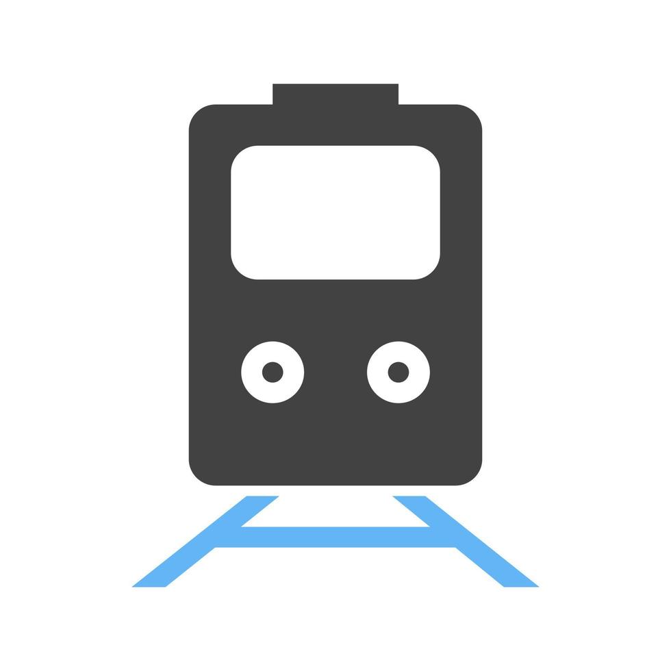 Railway Glyph Blue and Black Icon vector
