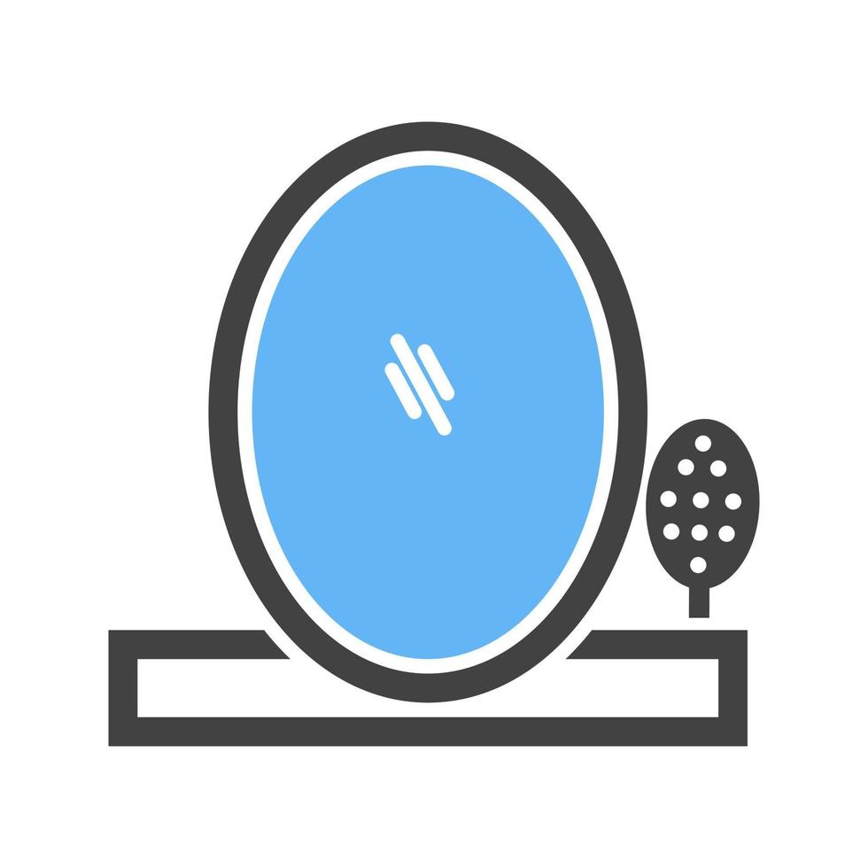 Brush and Mirror Glyph Blue and Black Icon vector