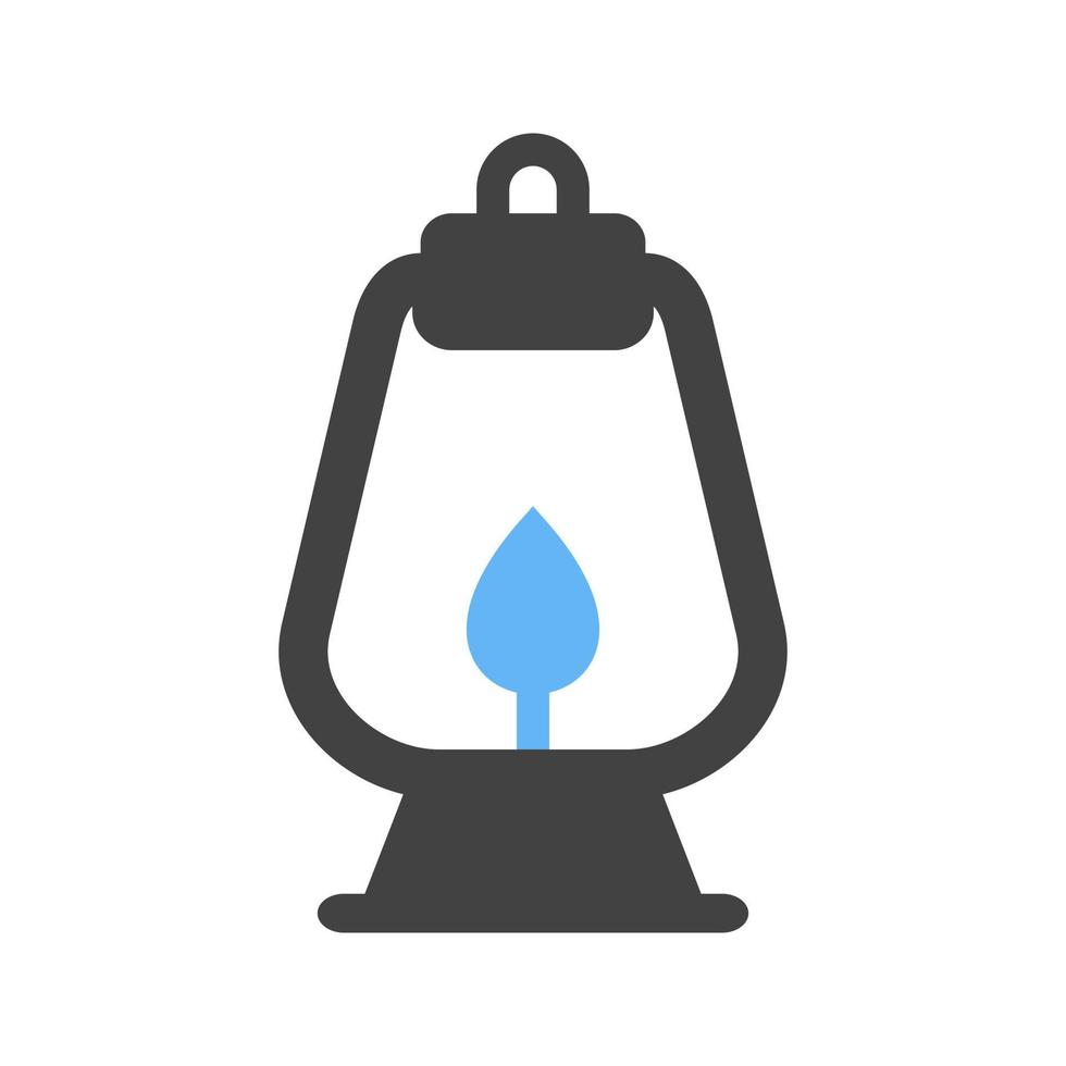 Oil Lamp Glyph Blue and Black Icon vector