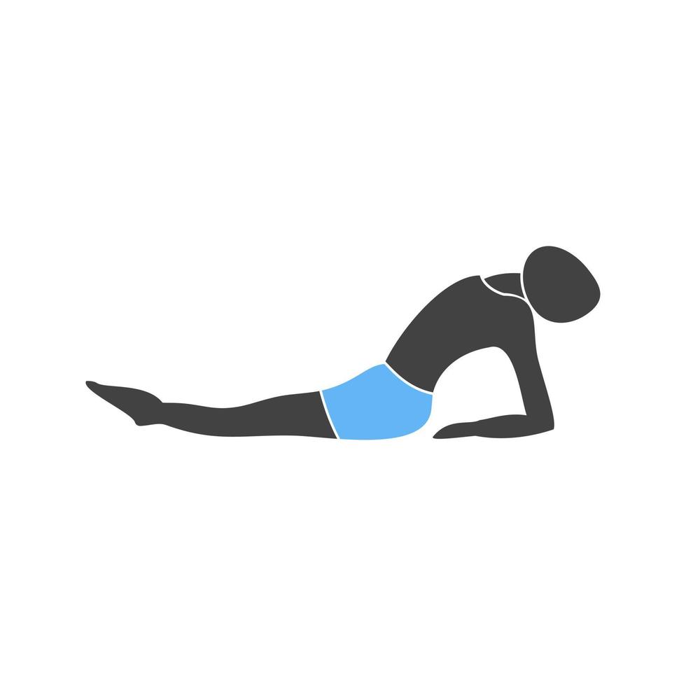 Fish Pose Glyph Blue and Black Icon vector