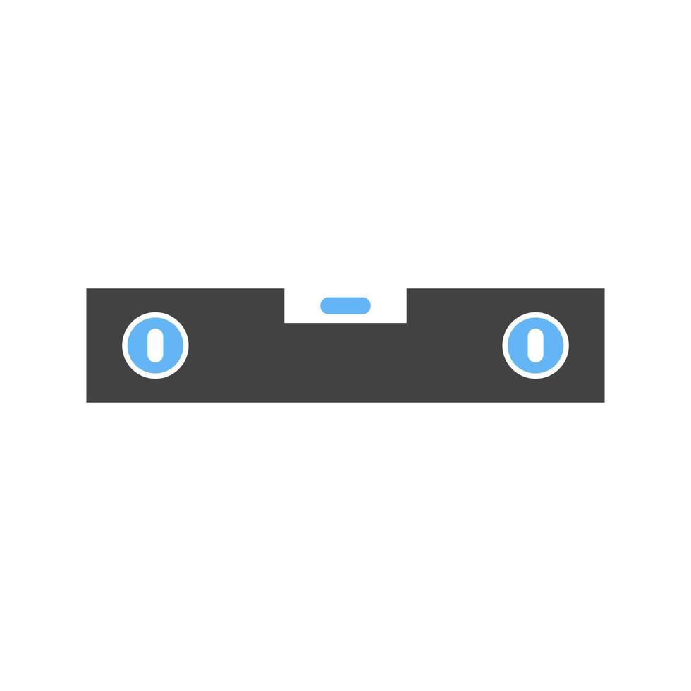 Spirit Level Glyph Blue and Black Icon vector