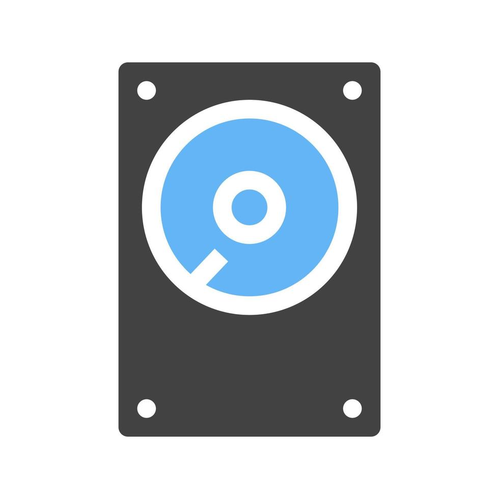 Hard Disk Glyph Blue and Black Icon vector