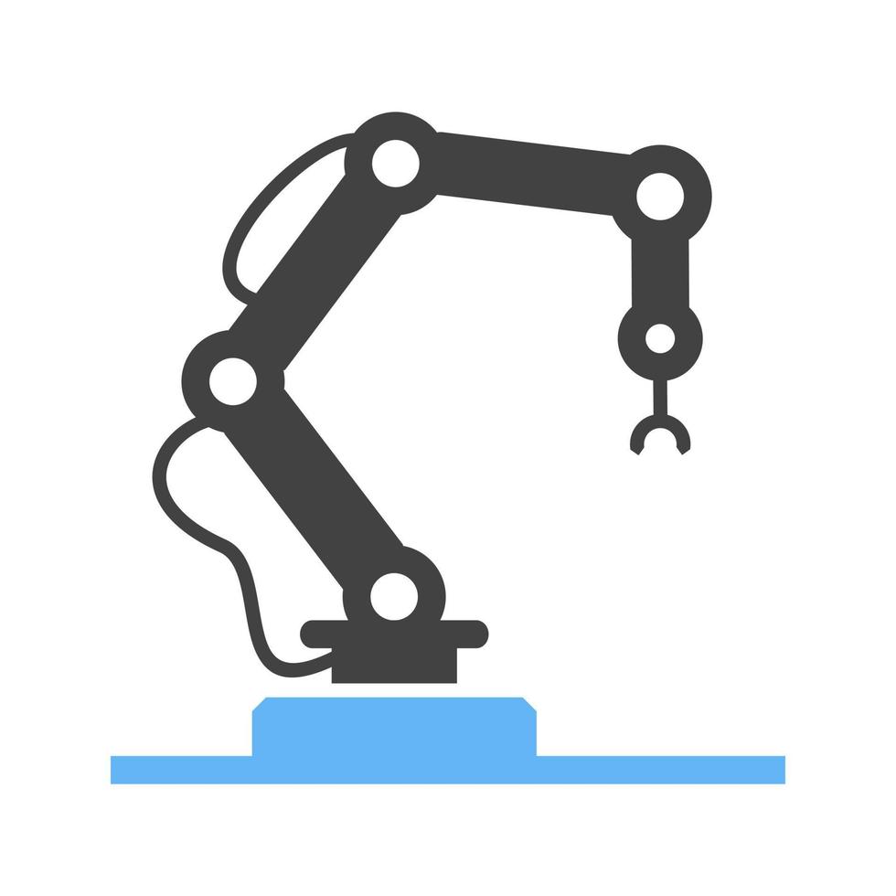 Industrial Robot I Glyph Blue and Black Icon vector