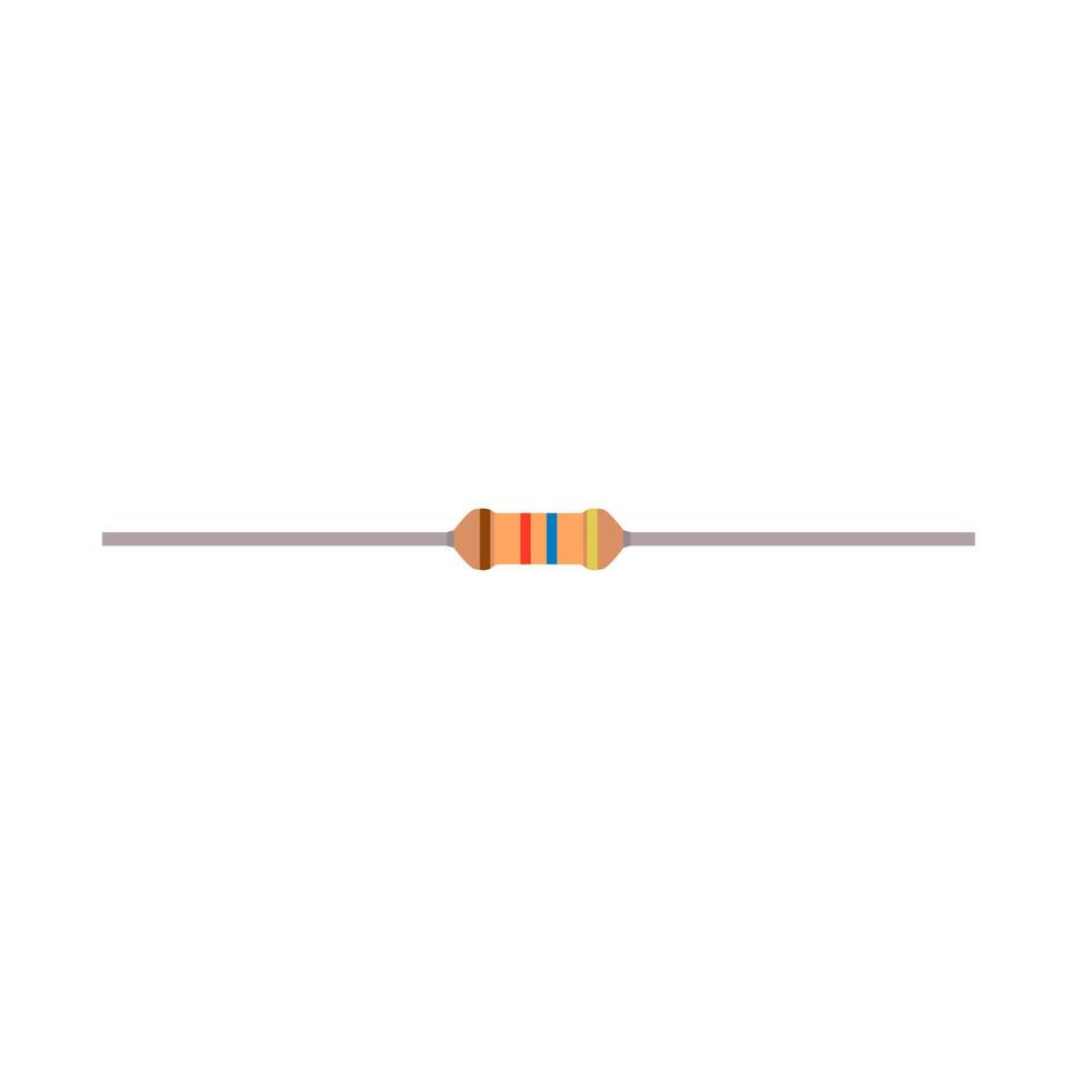 Resistor small flat vector parts components electronic circuit. Microchip computer server icon view