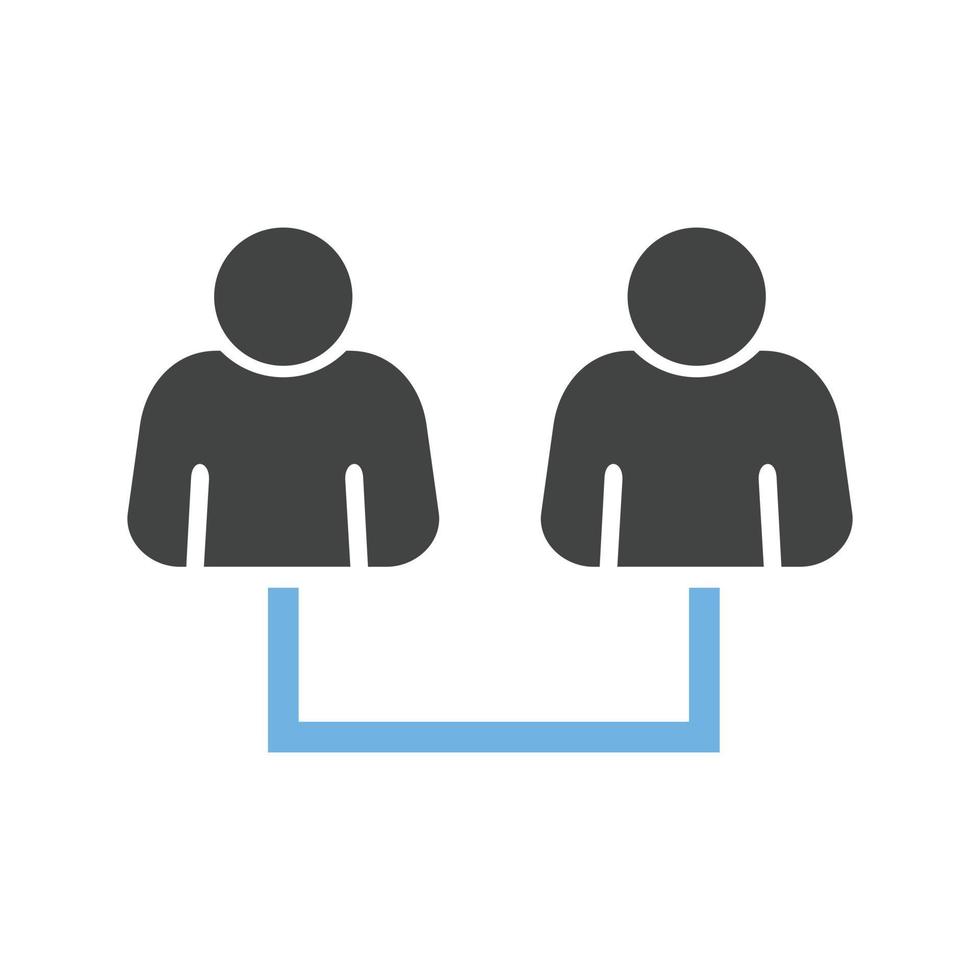 Connected Users I Glyph Blue and Black Icon vector