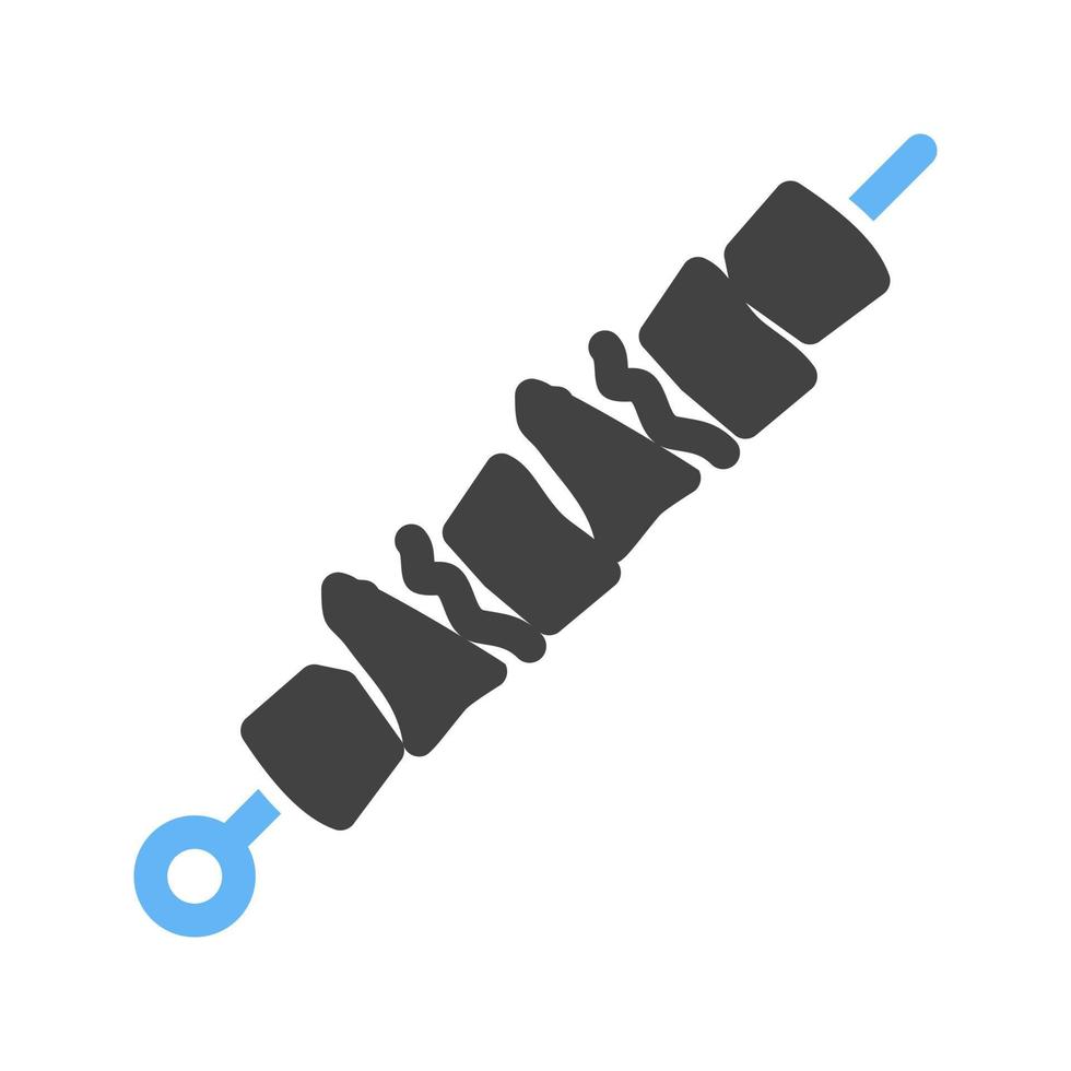 Barbeque Stick Glyph Blue and Black Icon vector