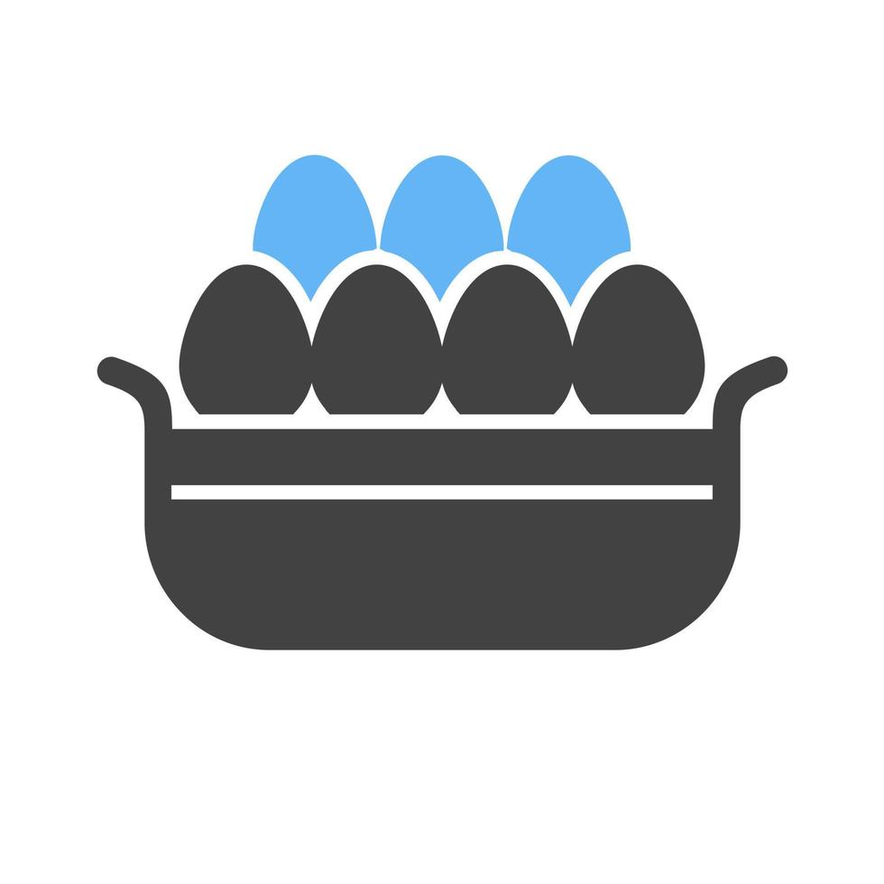 Eggs Basket I Glyph Blue and Black Icon vector