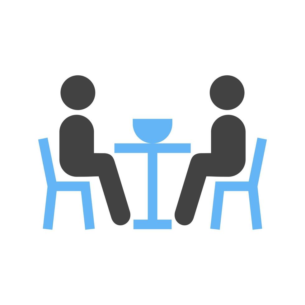 Having dinner Glyph Blue and Black Icon vector