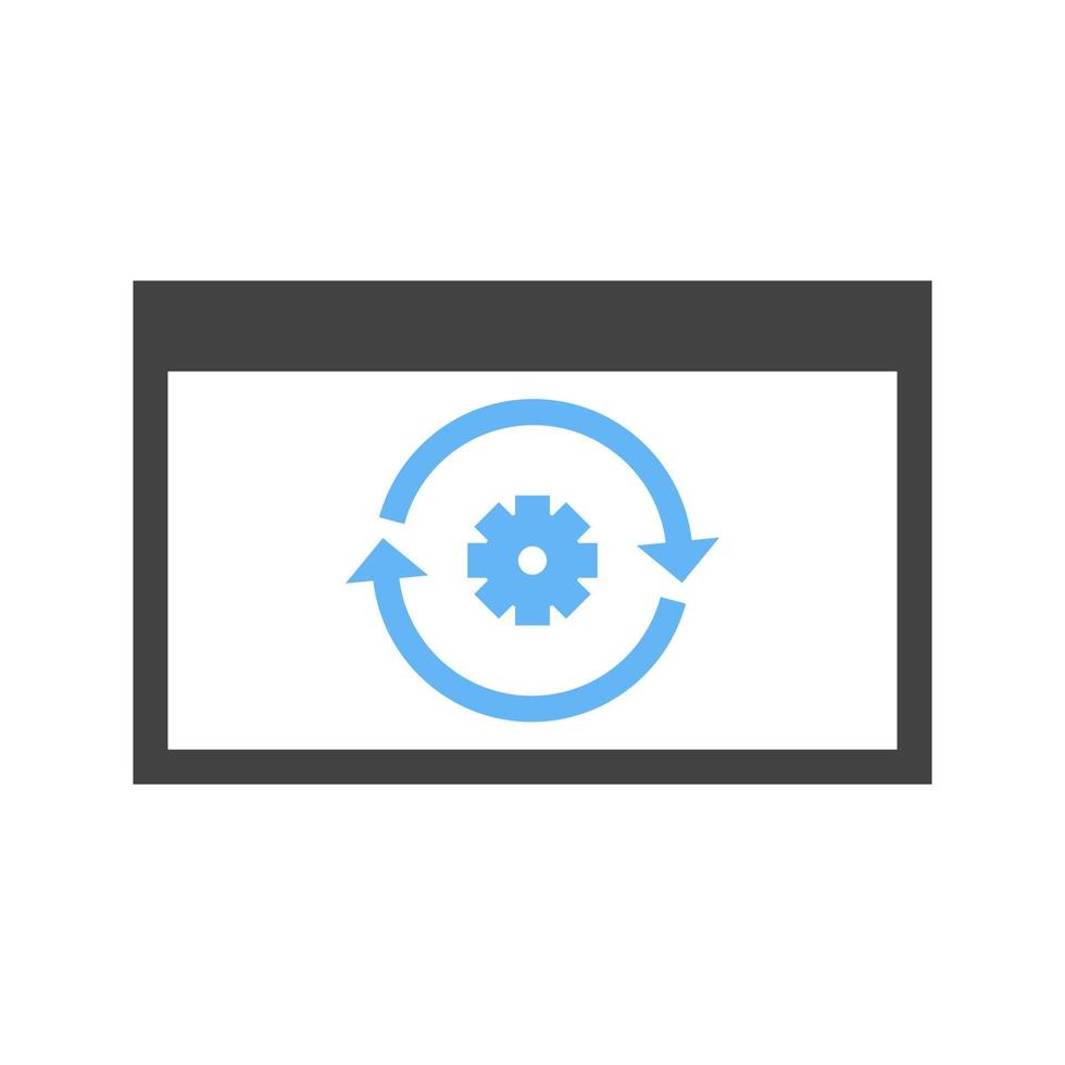 Reverse Engineering Glyph Blue and Black Icon vector