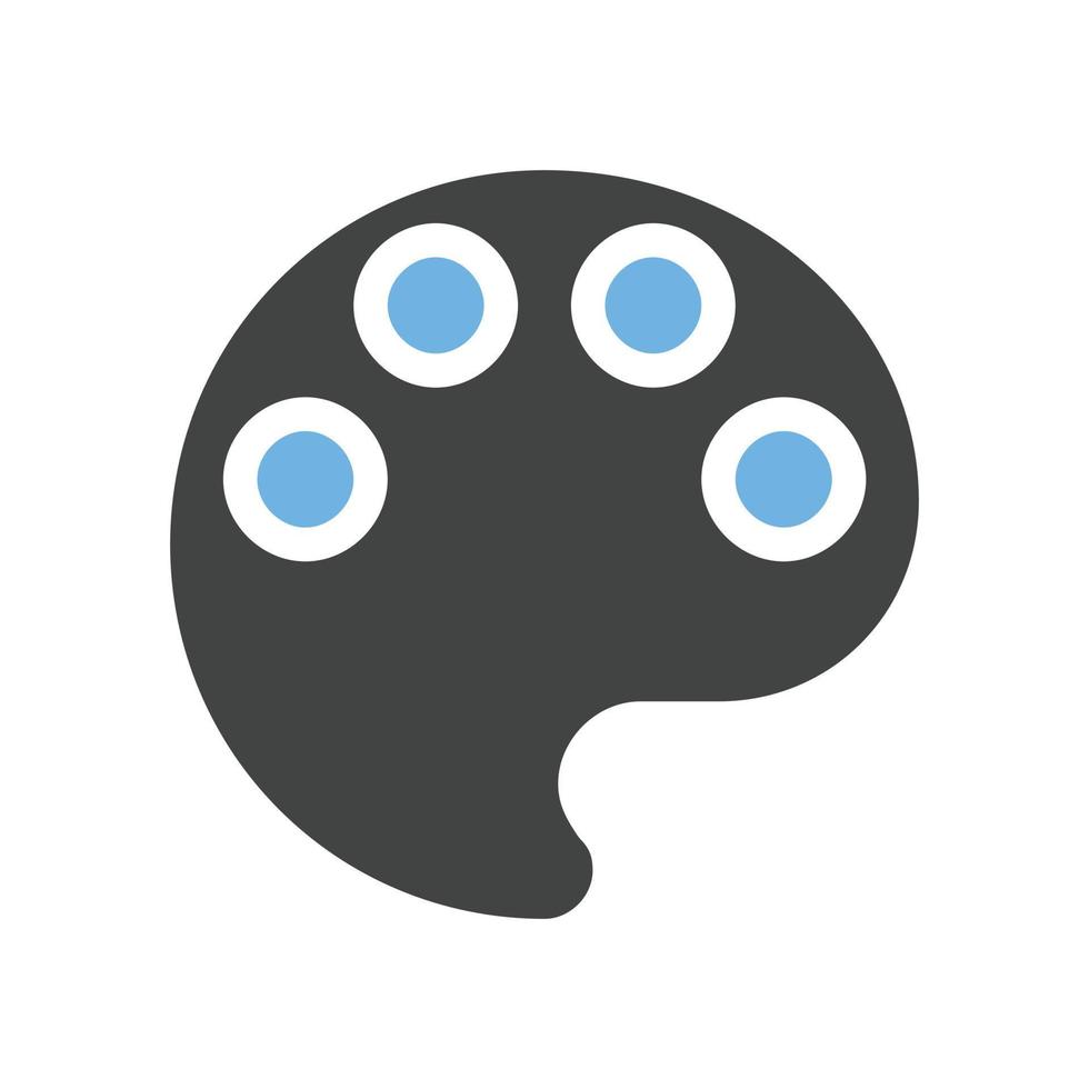 Color Lens Glyph Blue and Black Icon vector