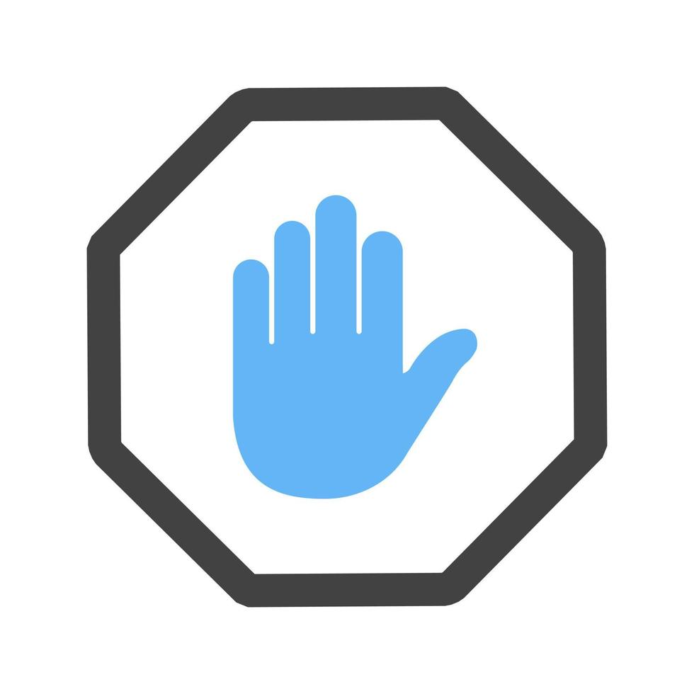 Halt Glyph Blue and Black Icon vector