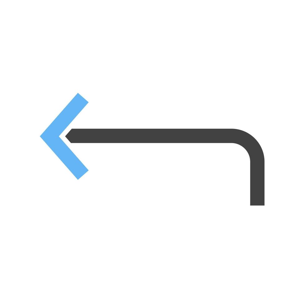 To Right Glyph Blue and Black Icon vector