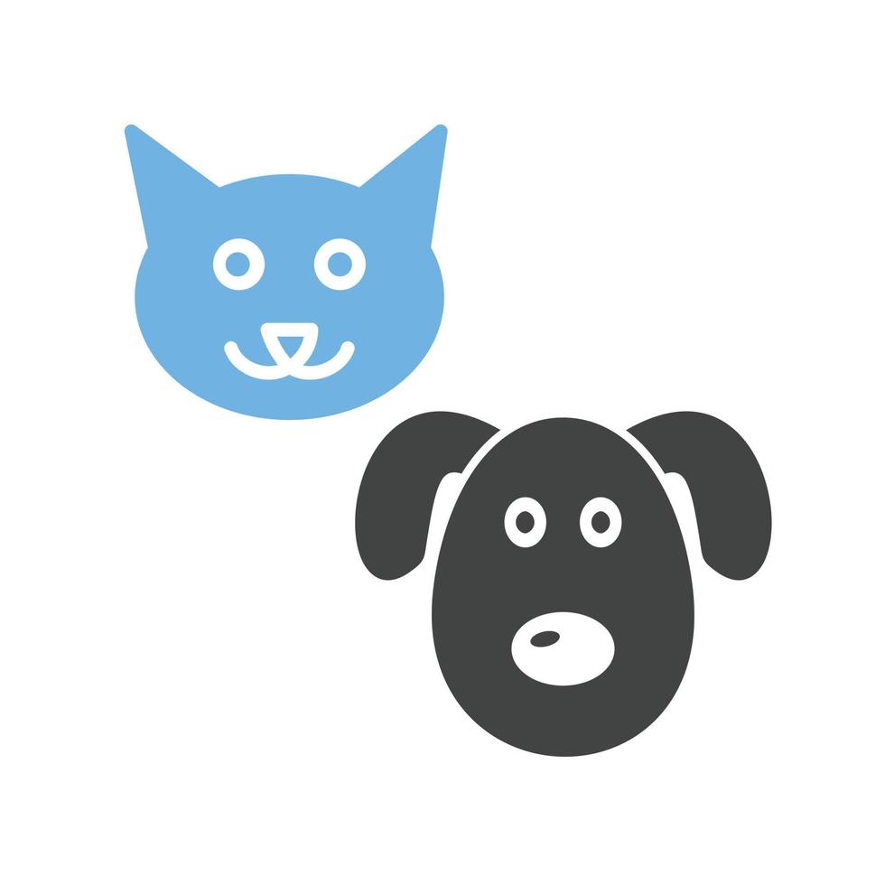 Pets Glyph Blue and Black Icon vector