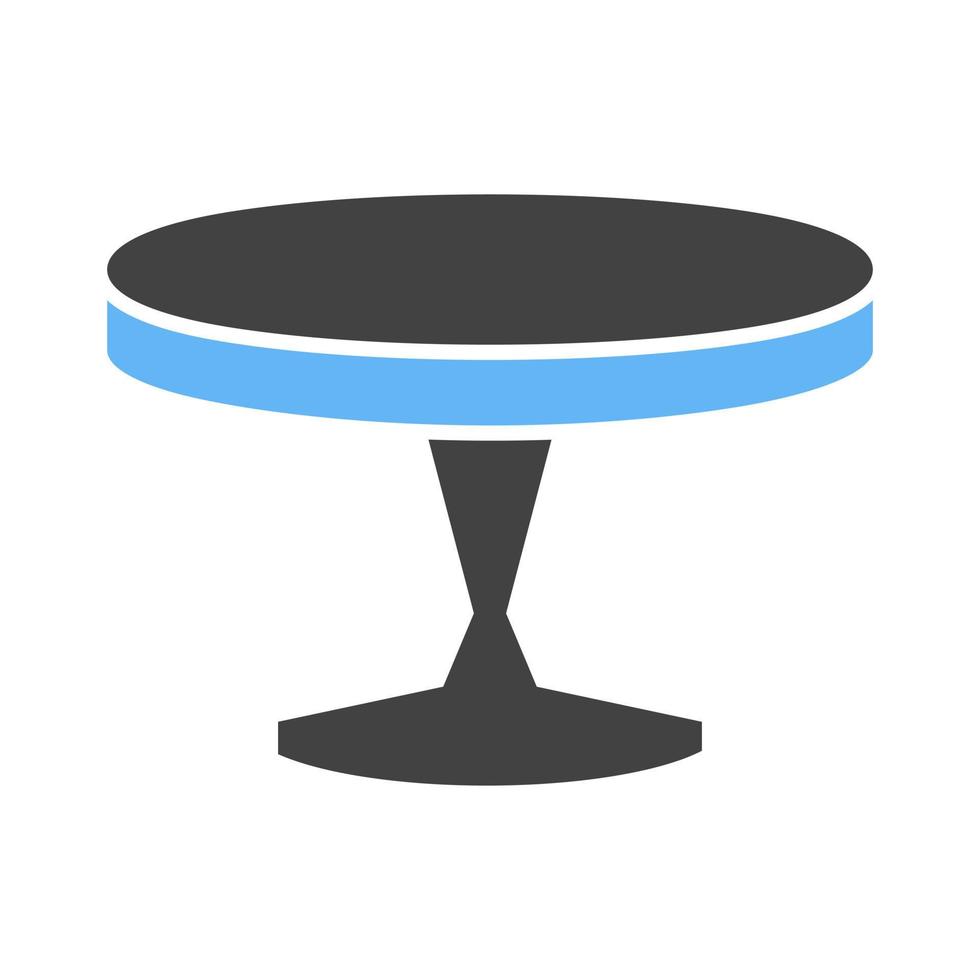 Small Table Glyph Blue and Black Icon vector