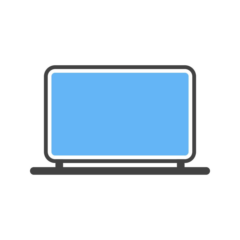 Laptop Glyph Blue and Black Icon vector