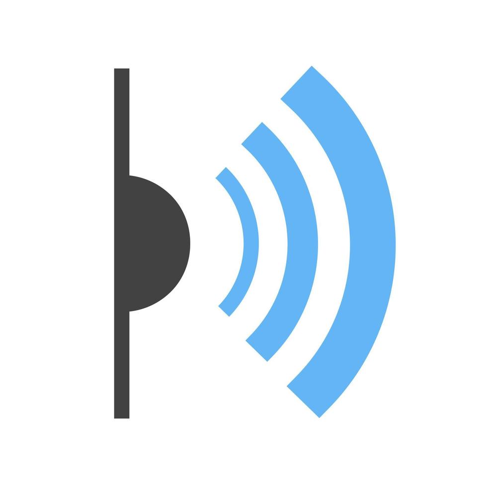 Infrared Glyph Blue and Black Icon vector