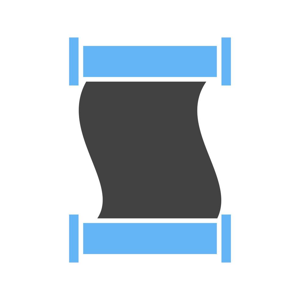 Scroll of Paper Glyph Blue and Black Icon vector