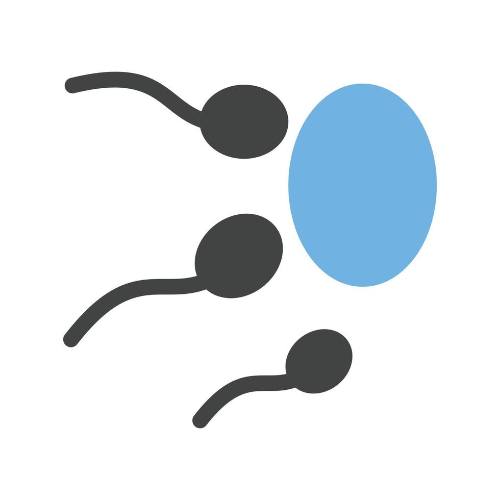 Sperm Glyph Blue and Black Icon vector