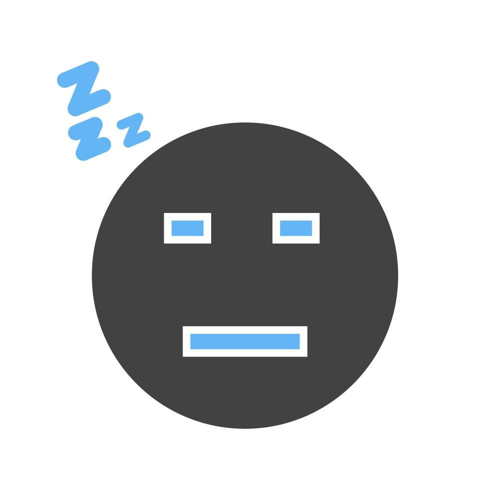 Sleepy I Glyph Blue and Black Icon vector