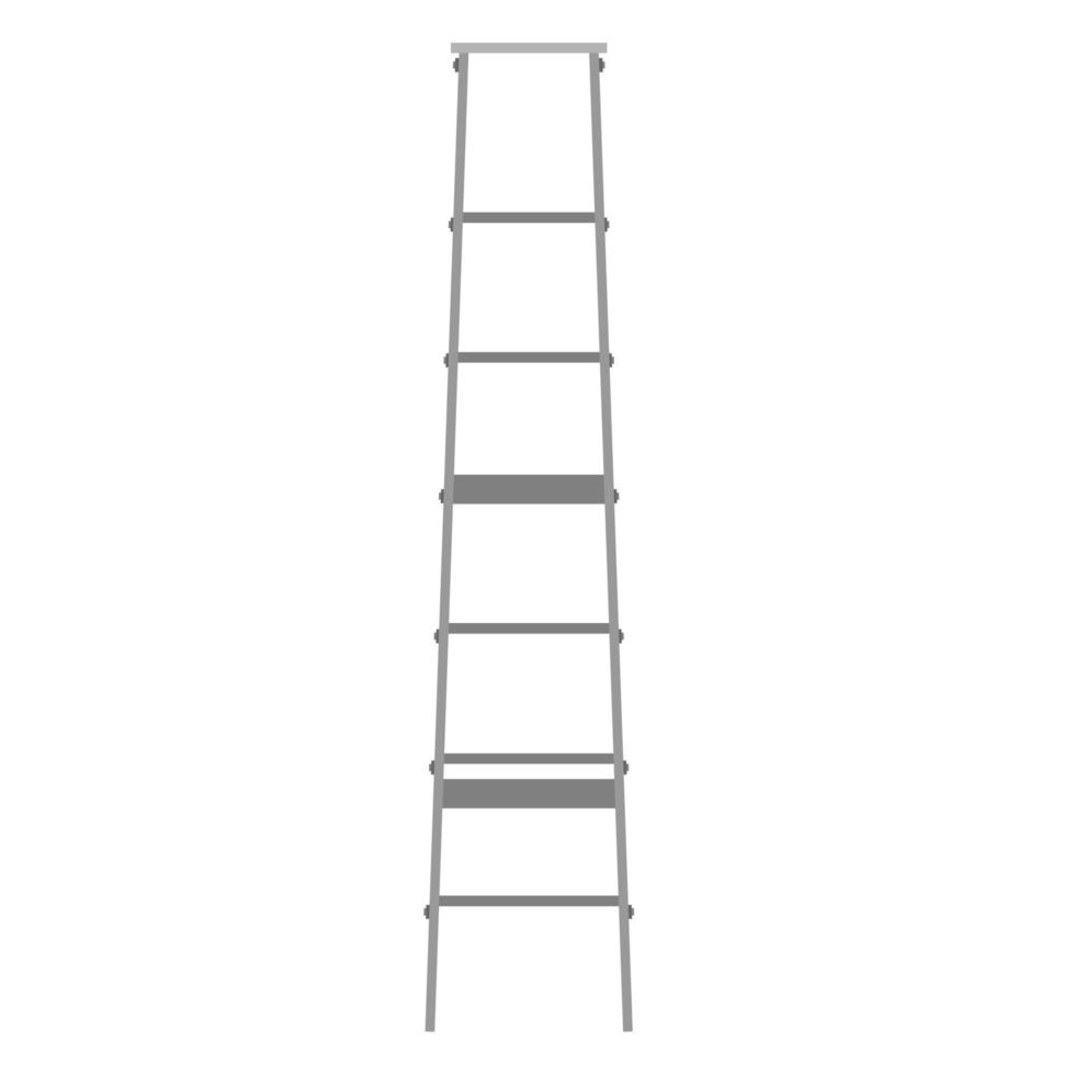 Ladder vector isolated white icon. Construction climb up tool equipment. Cartoon high instrument tall moving aluminum