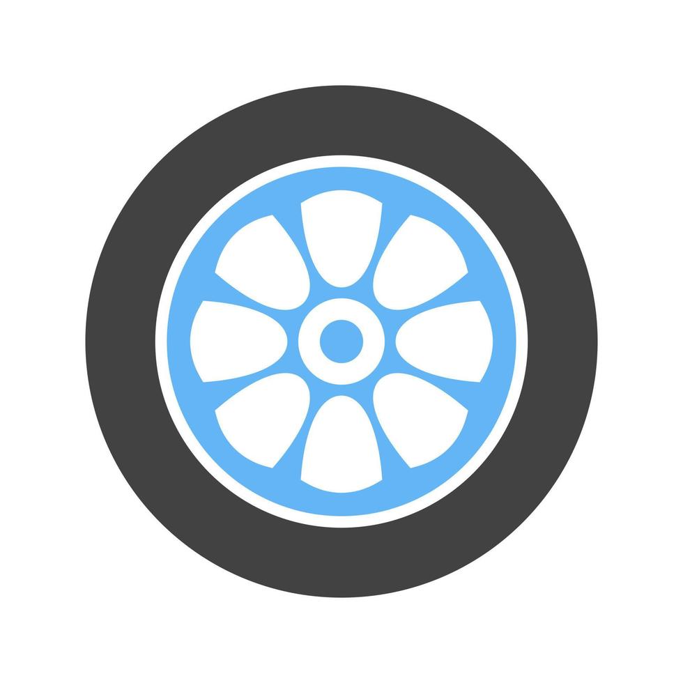 Rubber Tires Glyph Blue and Black Icon vector