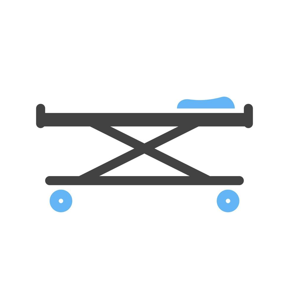 Stretcher Glyph Blue and Black Icon vector