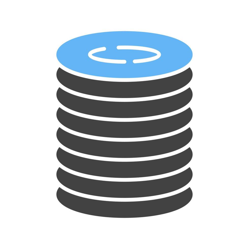 Stack of Coins Glyph Blue and Black Icon vector