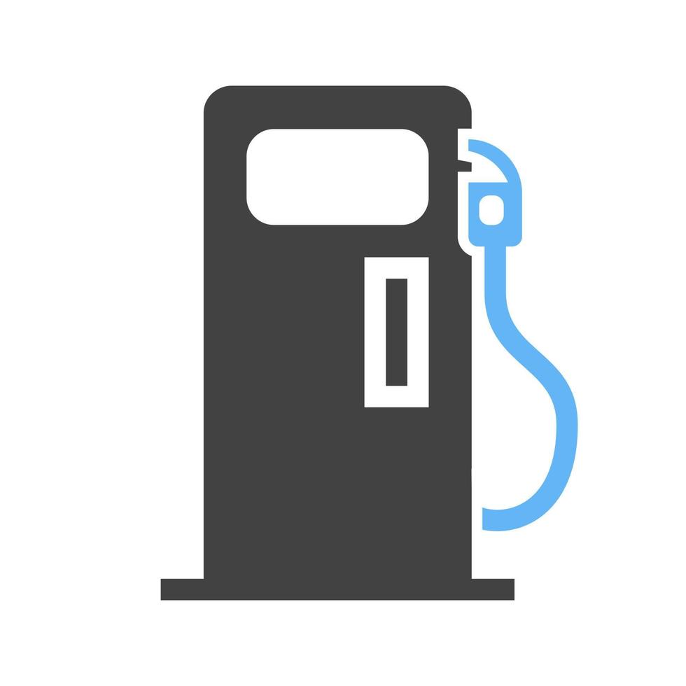 Petrol Pump Glyph Blue and Black Icon vector