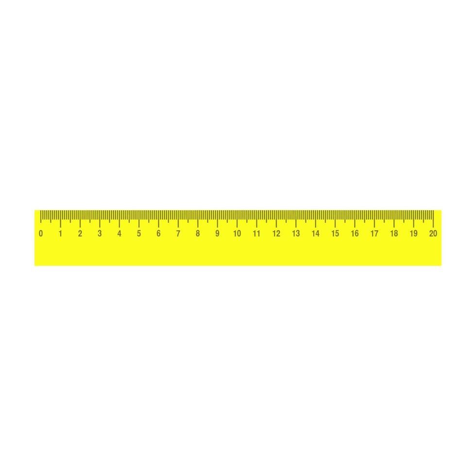 Ruler vector measure education icon isolated white. Horizontal inch ruler tool instrument measure line. Geometry scale equipment long rule sign. Office supply centimeter unit point chart instrument