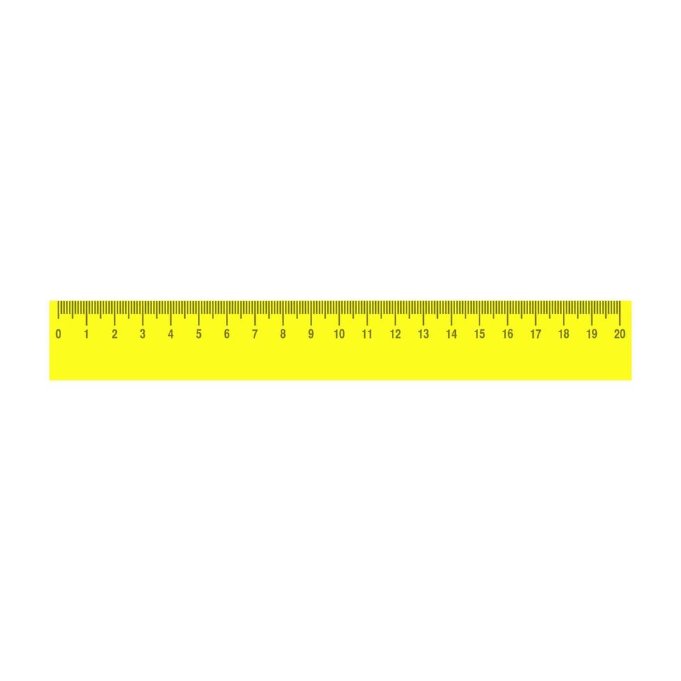 Ruler vector measure education icon isolated white. Horizontal inch ruler tool instrument measure line. Geometry scale equipment long rule sign. Office supply centimeter unit point chart instrument