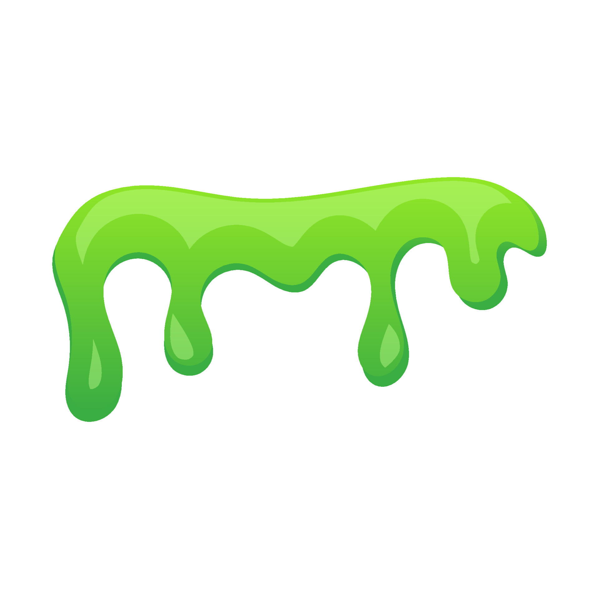 Green sticky liquid. Shiny dripping slime. Set transparent