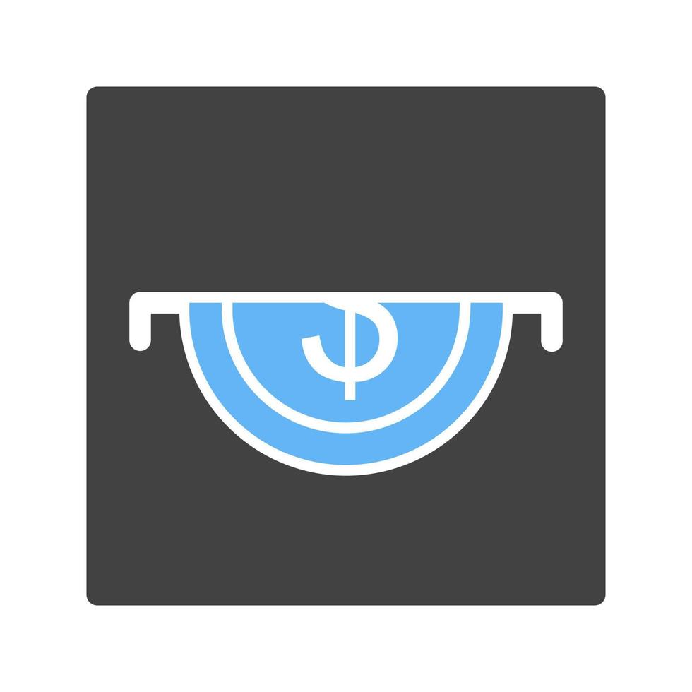 Slot for Coins Glyph Blue and Black Icon vector