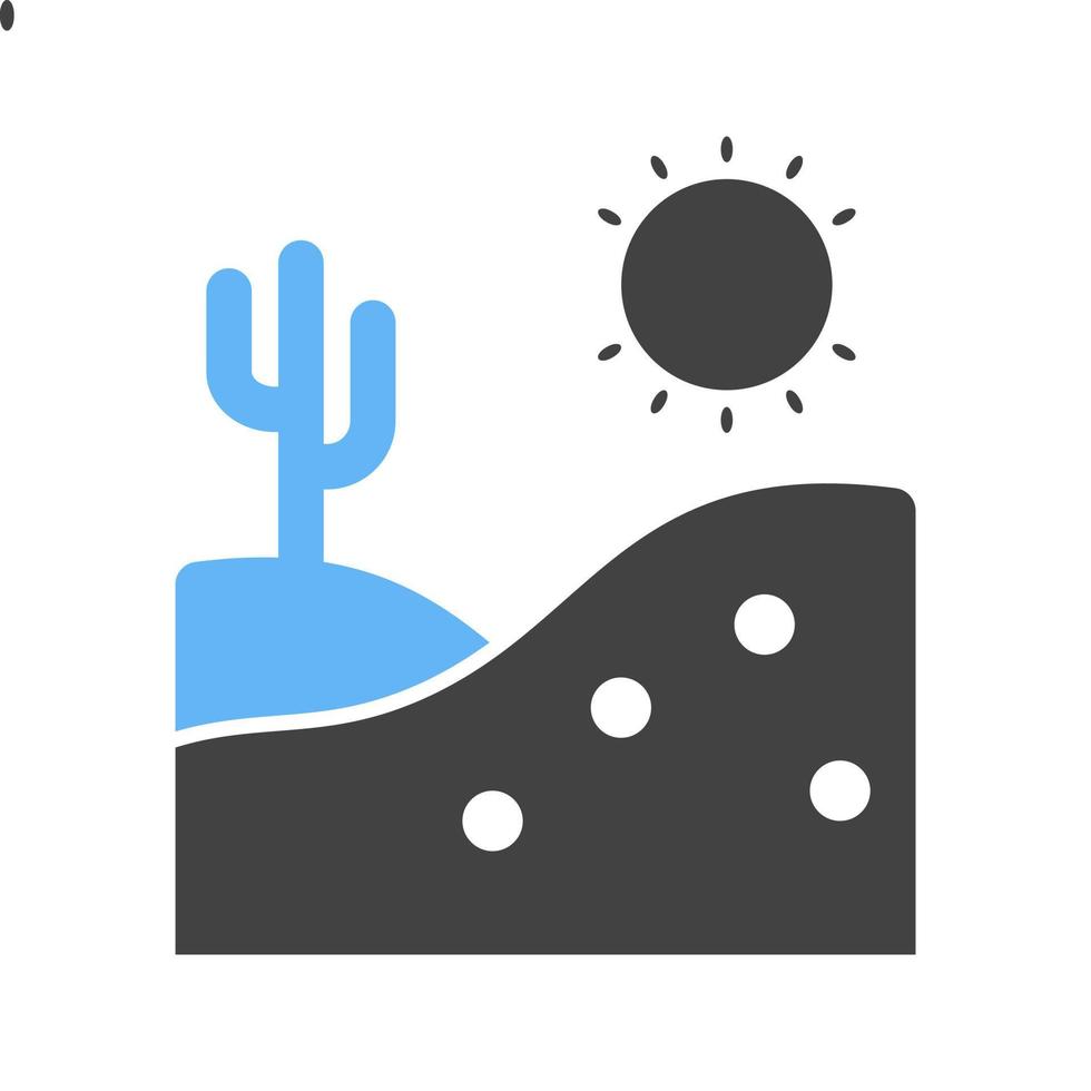 icono azul y negro del glifo del desierto vector