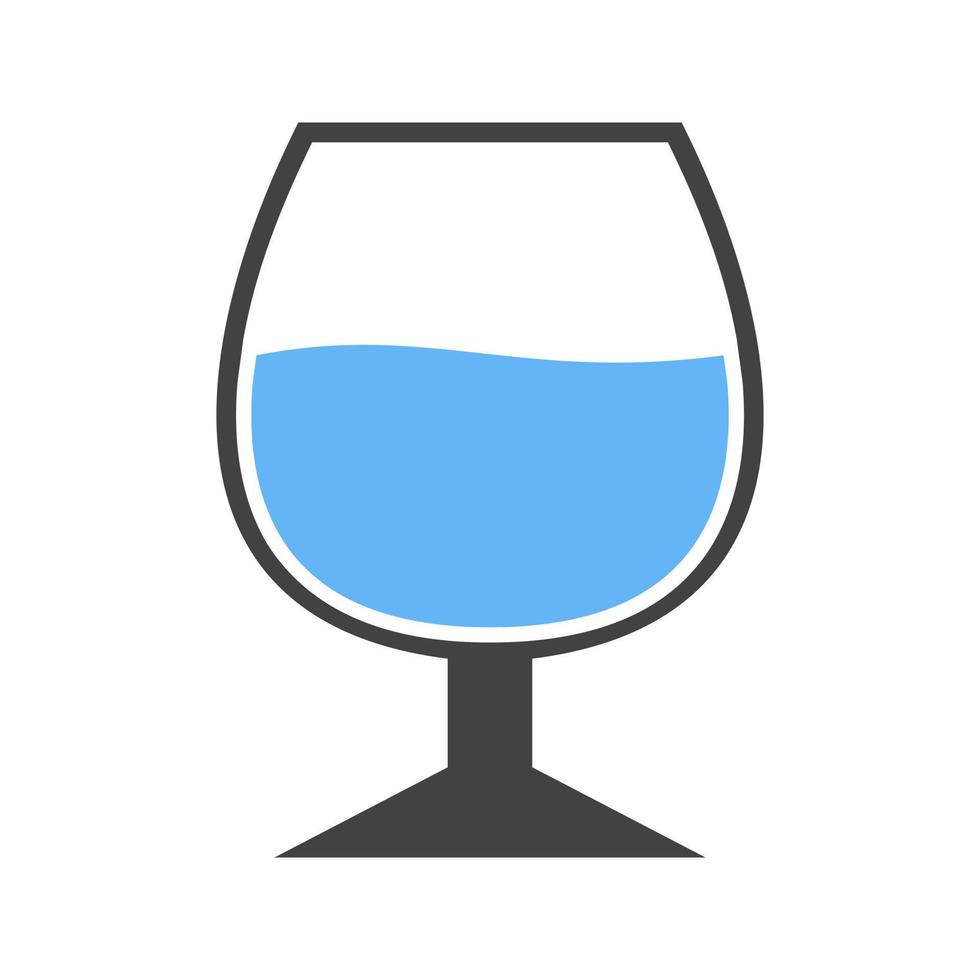 icono de glifo de jerez azul y negro vector