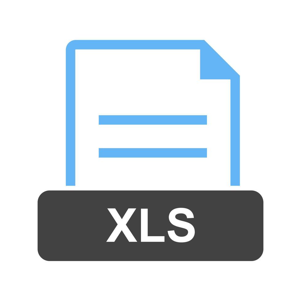 XLS Glyph Blue and Black Icon vector