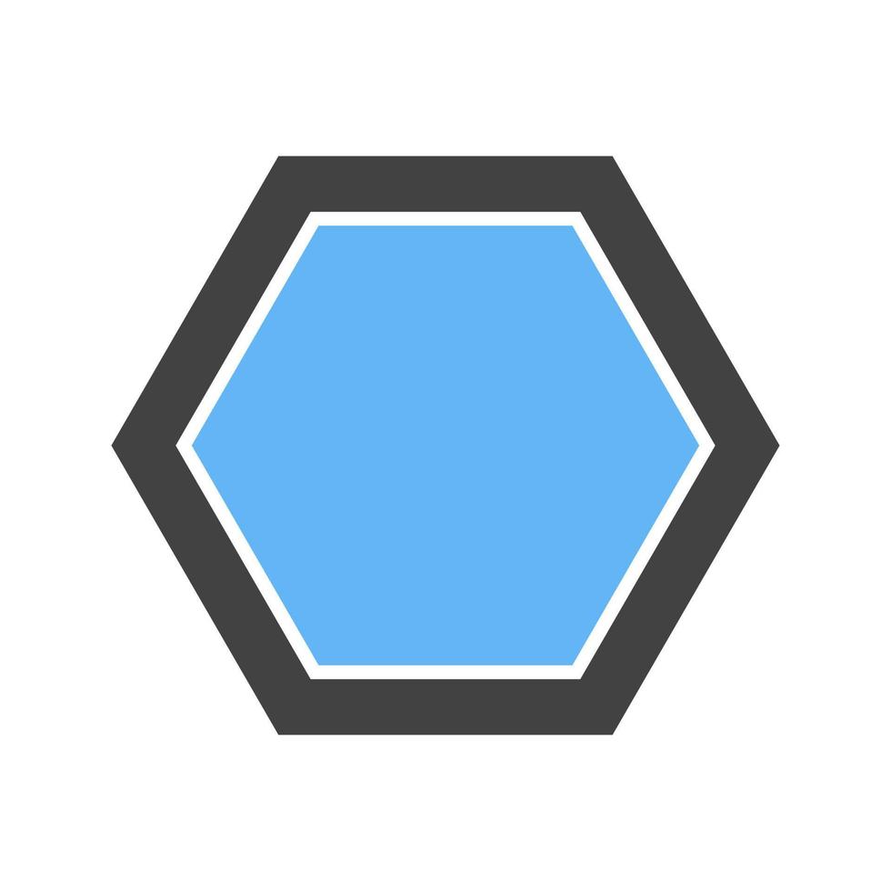 Hexagon Glyph Blue and Black Icon vector