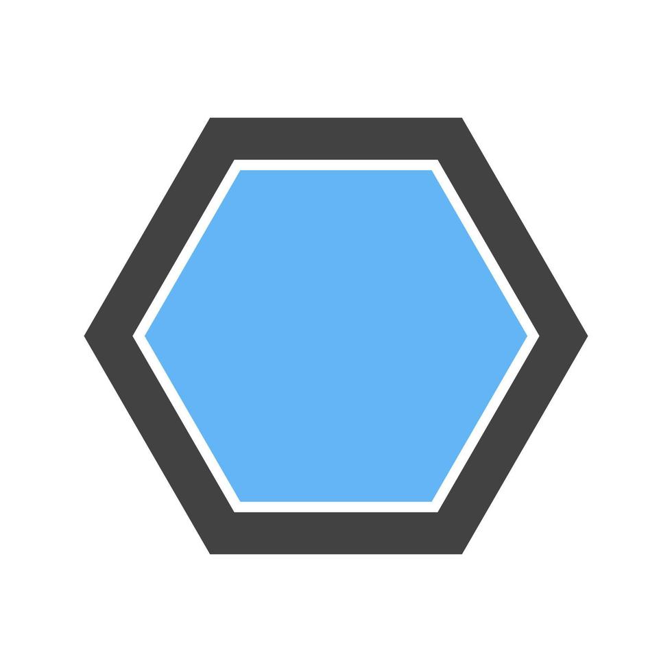 hexágono glifo icono azul y negro vector