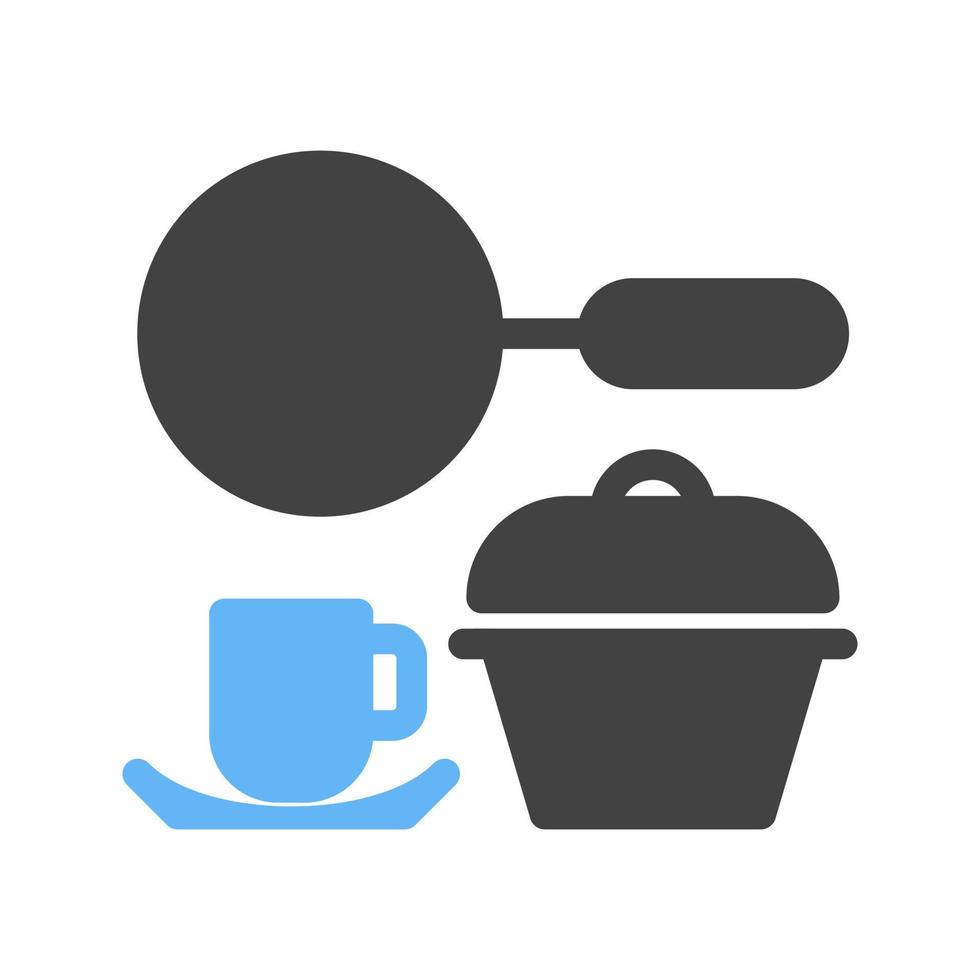 Kitchen Set Glyph Blue and Black Icon vector