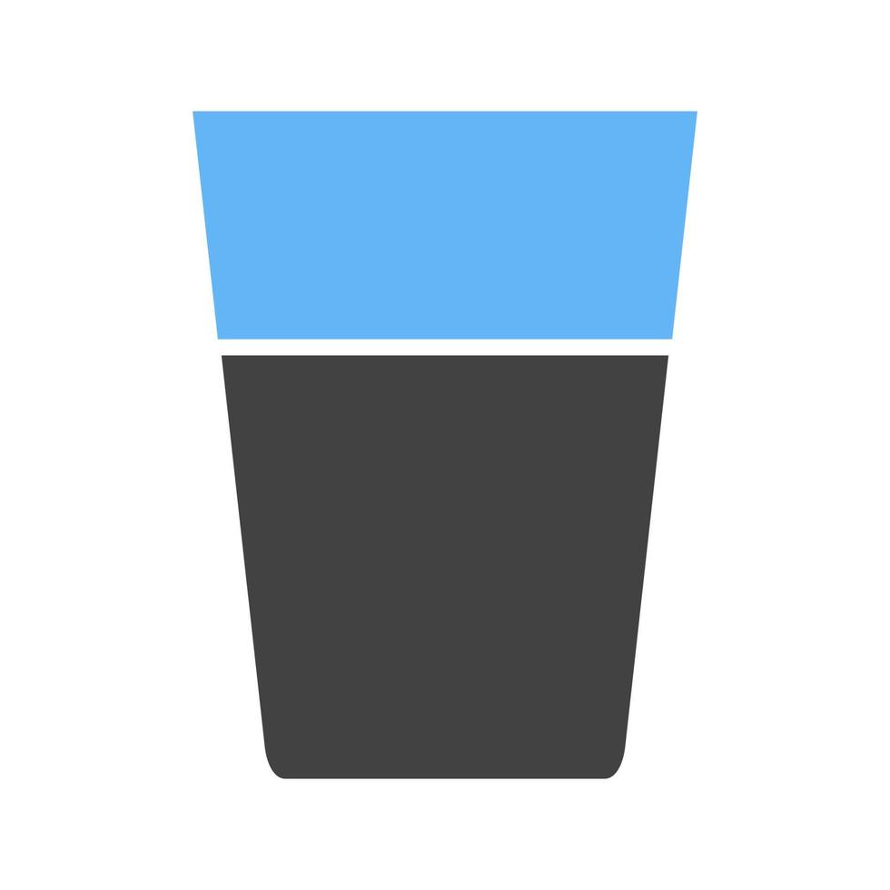 vasos de agua glifo icono azul y negro vector