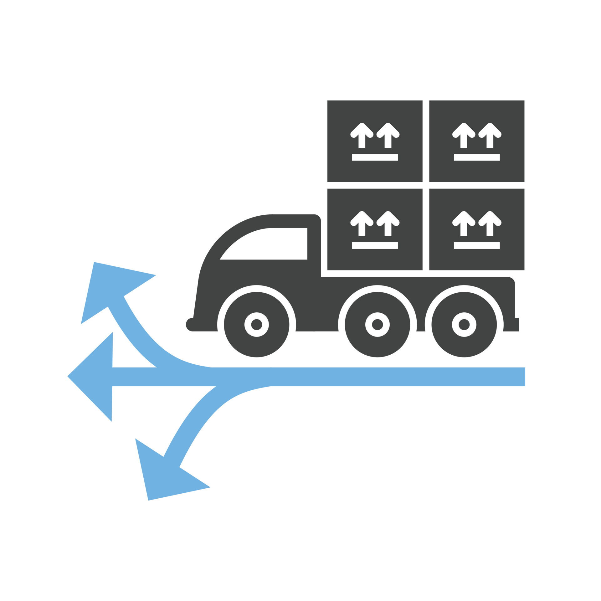 Multiple Delivery Points Glyph Blue and Black Icon 10895390 Vector Art ...