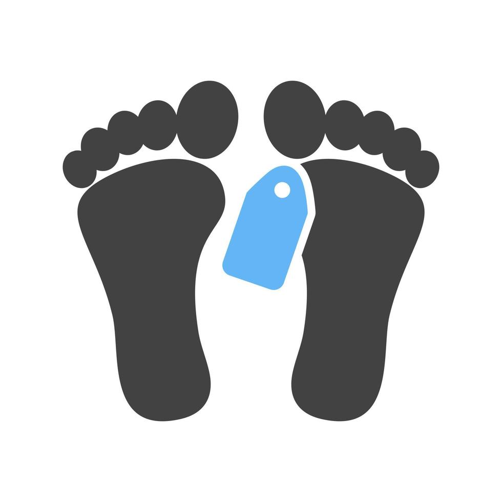 Dead Body Glyph Blue and Black Icon vector