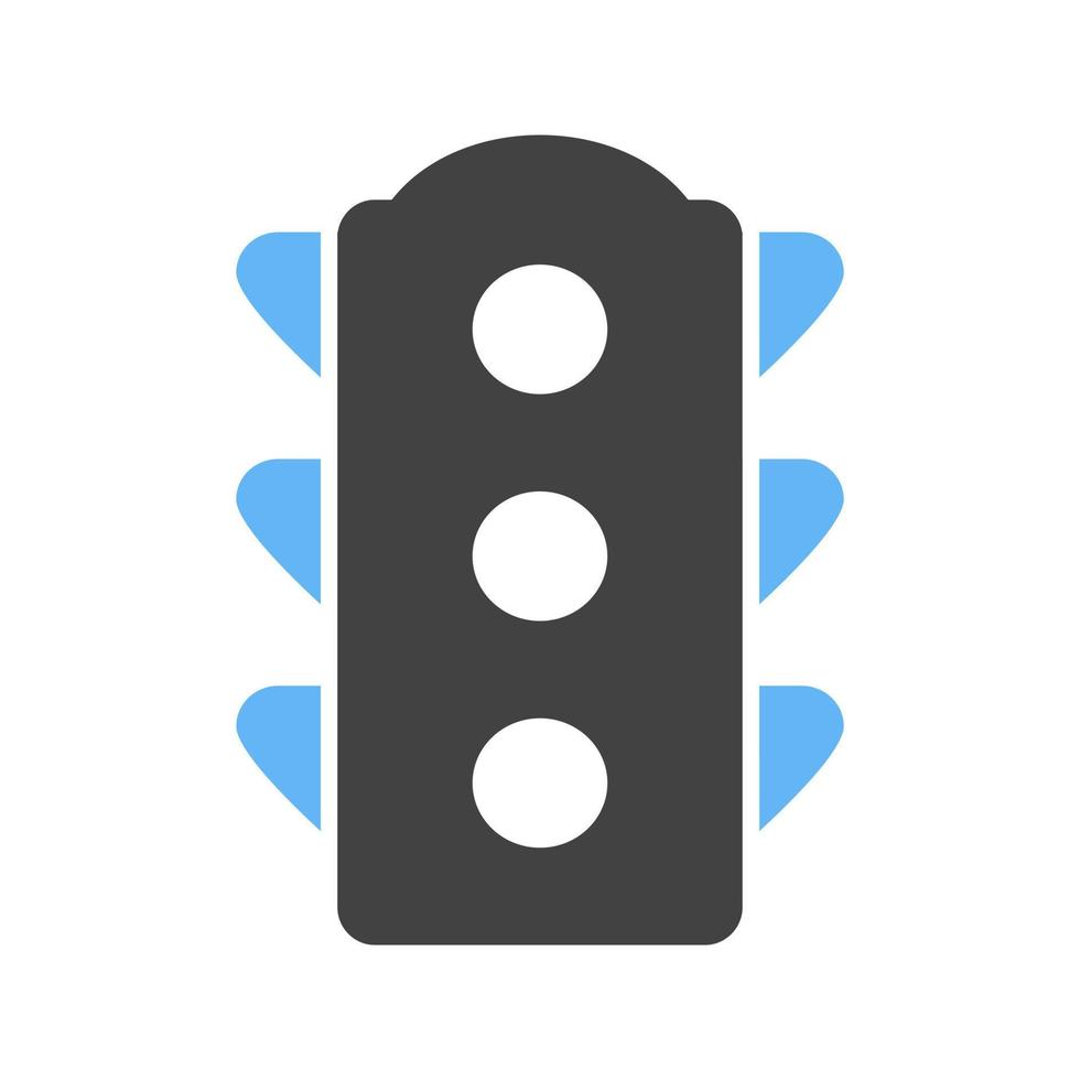 señal de tráfico glifo icono azul y negro vector