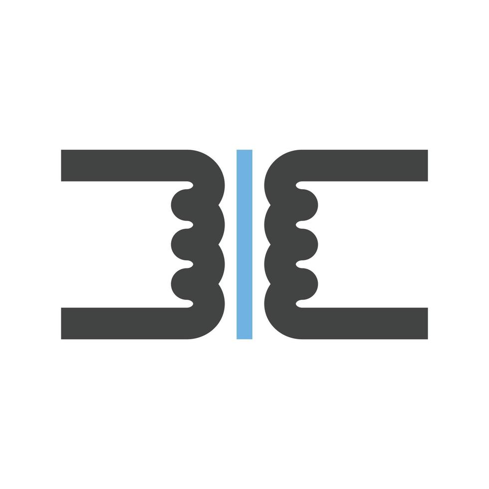 Transformer Glyph Blue and Black Icon vector