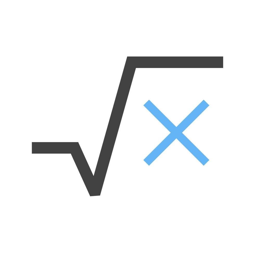 Square Root Glyph Blue and Black Icon vector