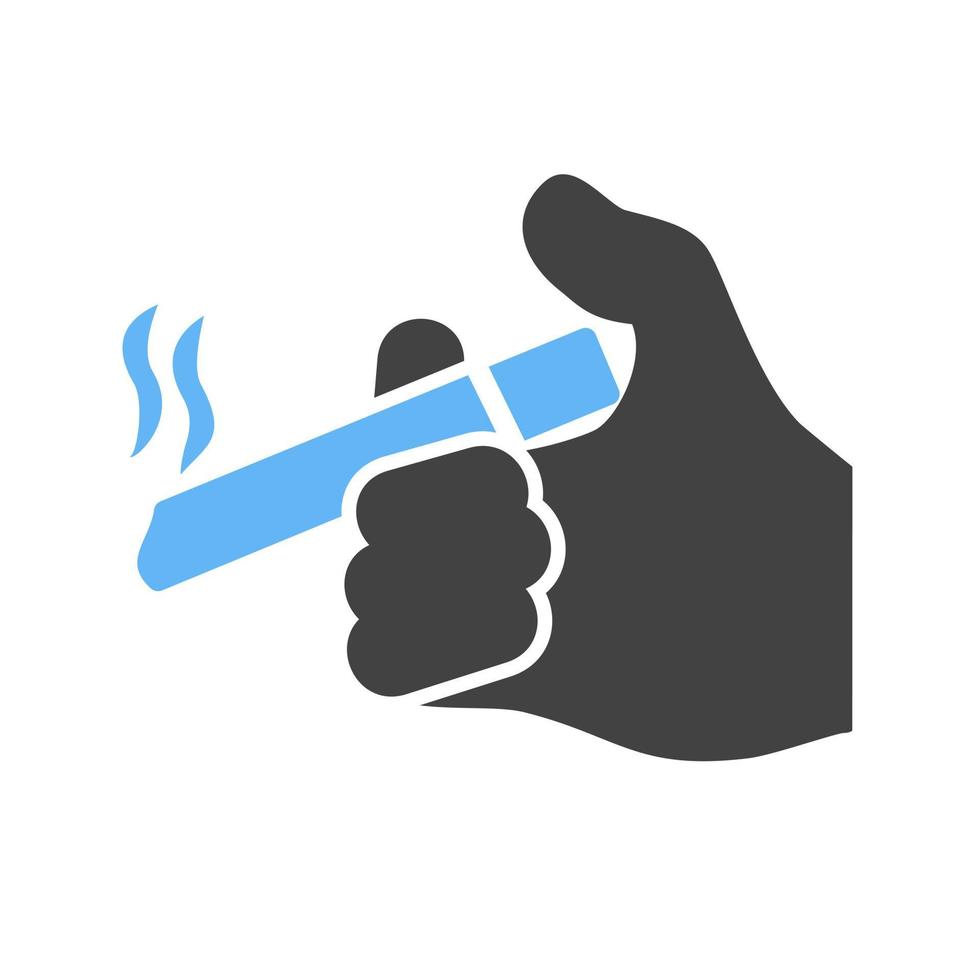 Holding Cigarette Glyph Blue and Black Icon vector