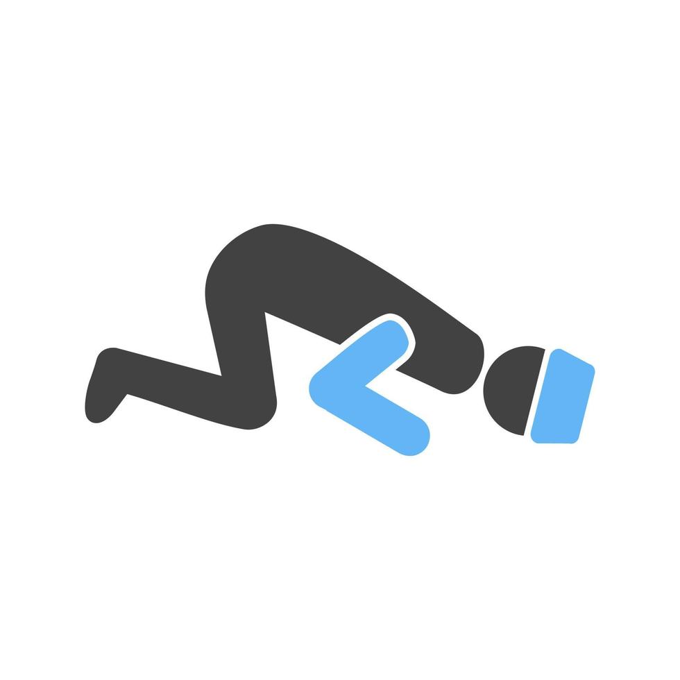 Sajdah Glyph Blue and Black Icon vector