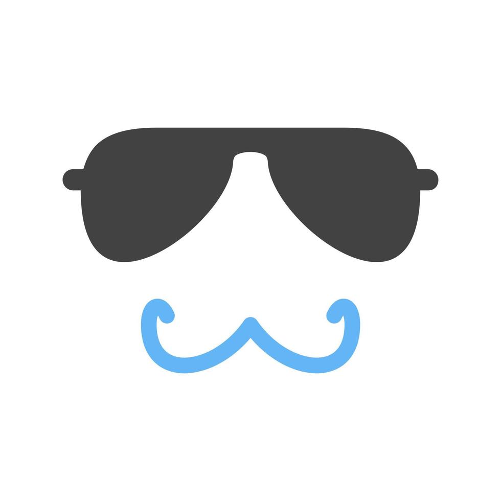 Hipster Man Glyph Blue and Black Icon vector
